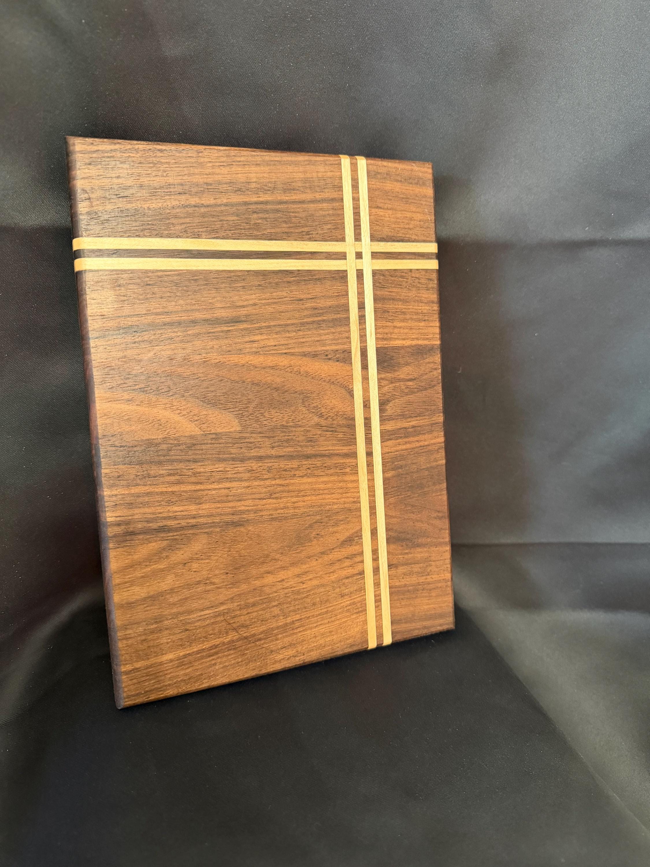 Handmade wooden centerpiece with maple detail.