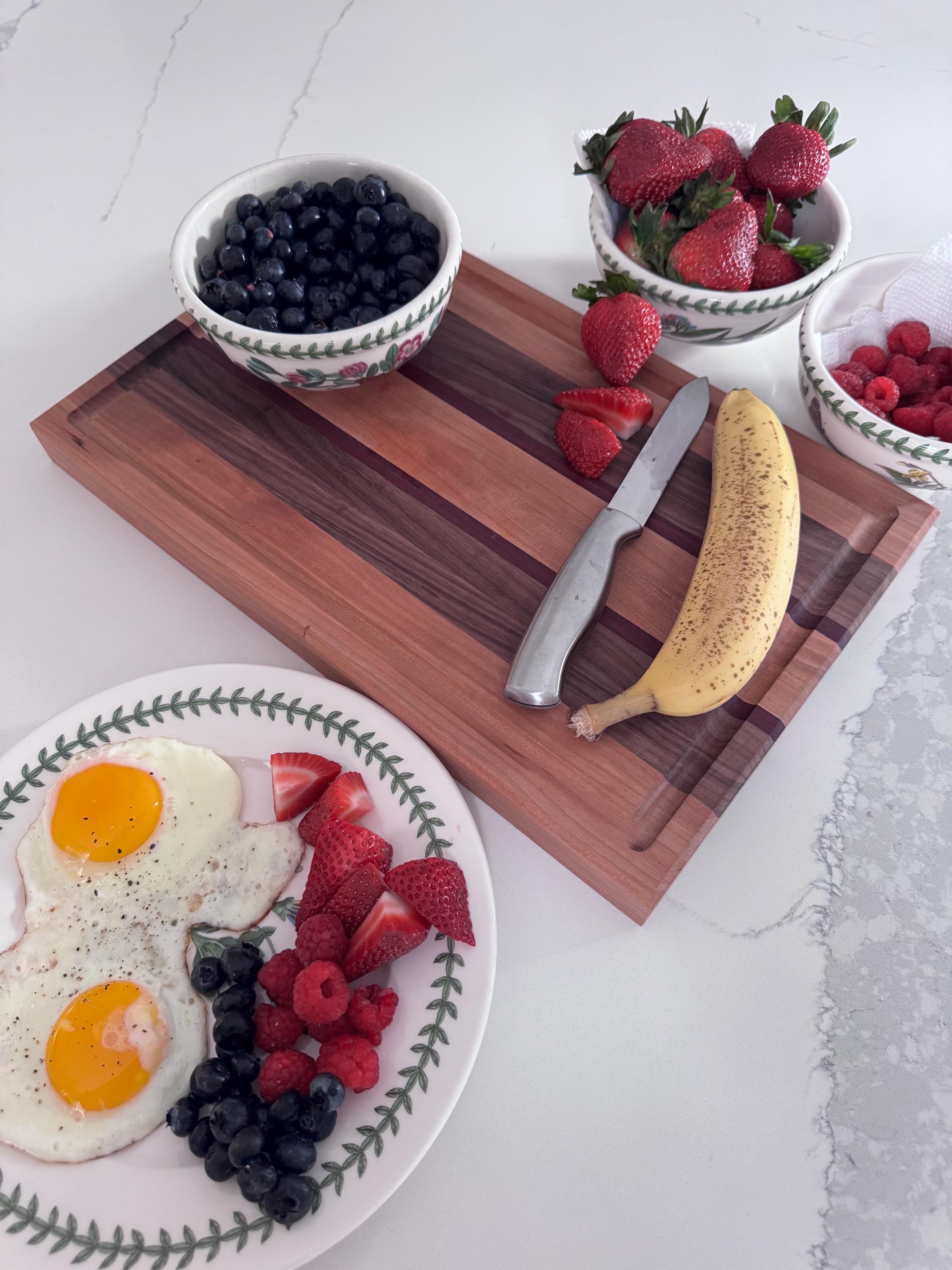 Cherry, Walnut and Purple Heart Cutting board
