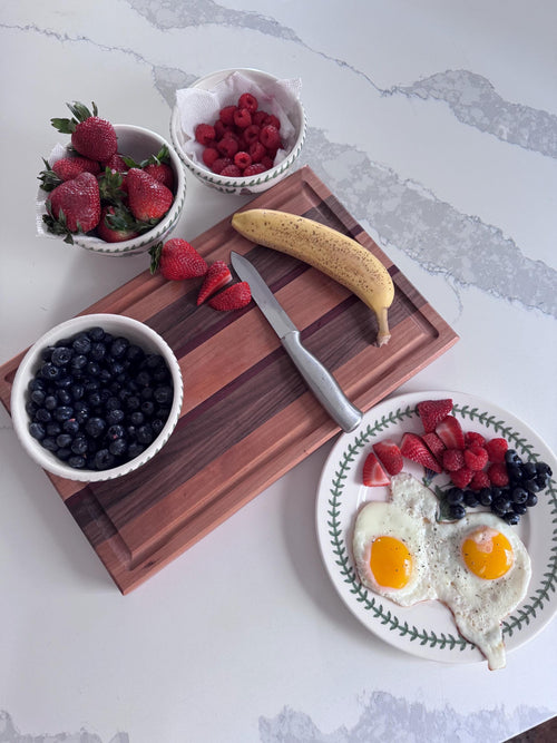 Cherry, Walnut and Purple Heart Cutting board