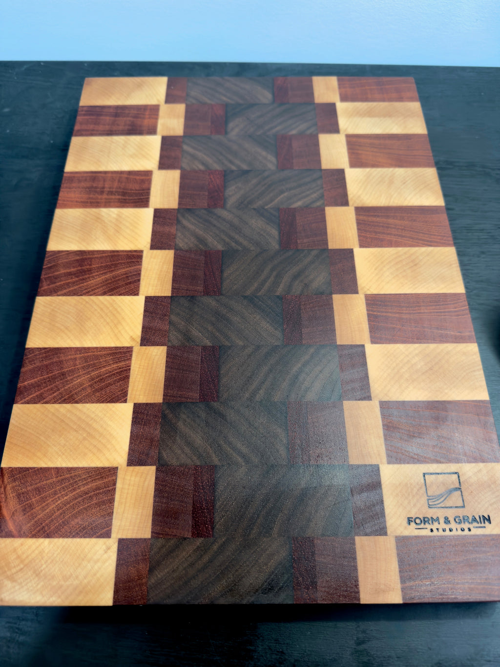 Cameroon Mahogany, Walnut, Maple and Padauk Cutting Board