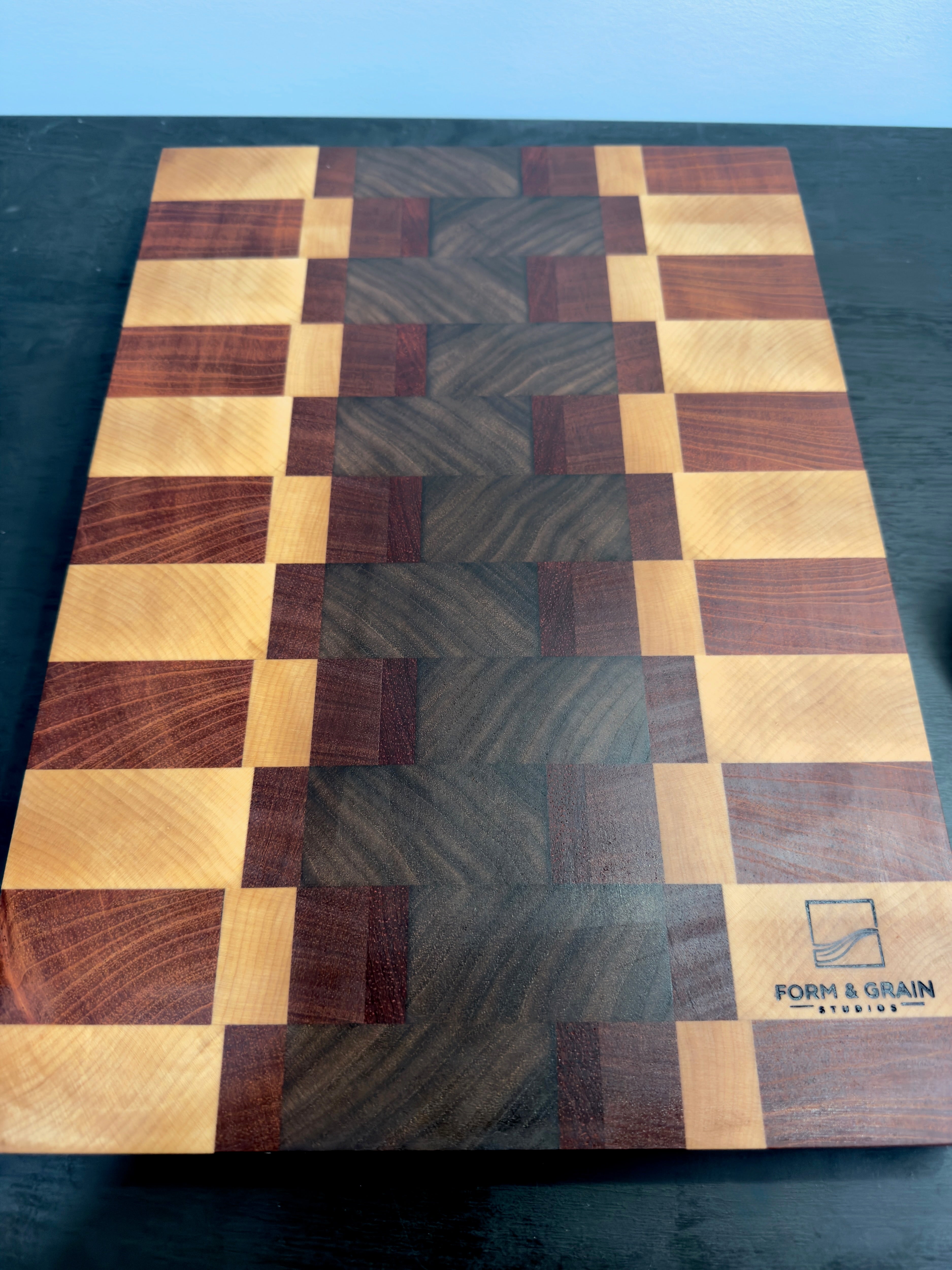 Cameroon Mahogany, Walnut, Maple and Padauk Cutting Board