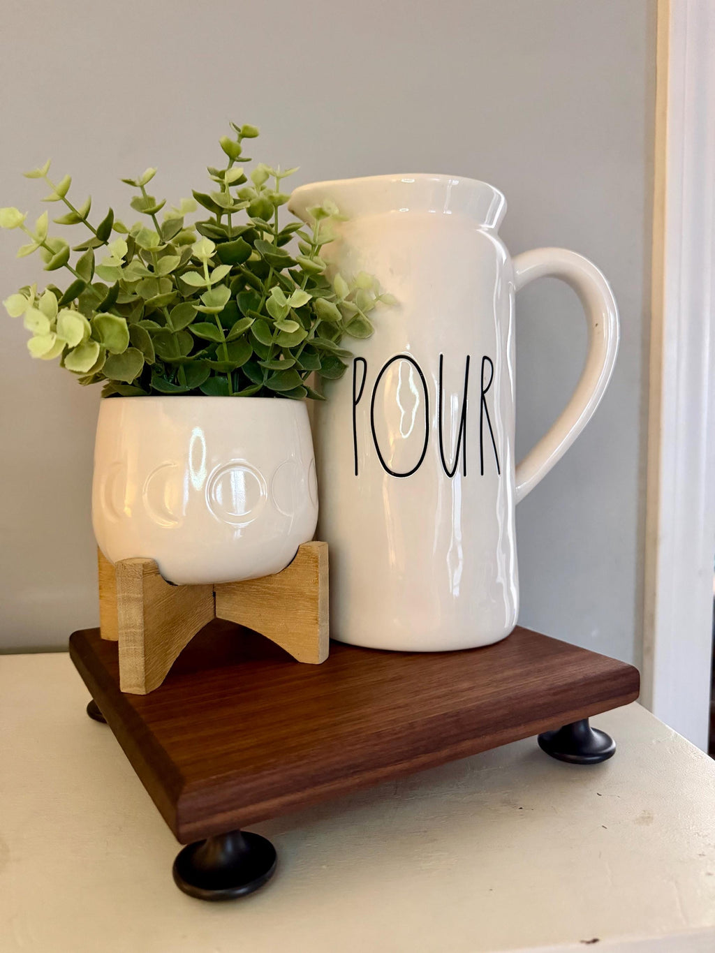 Handmade wooden centerpiece