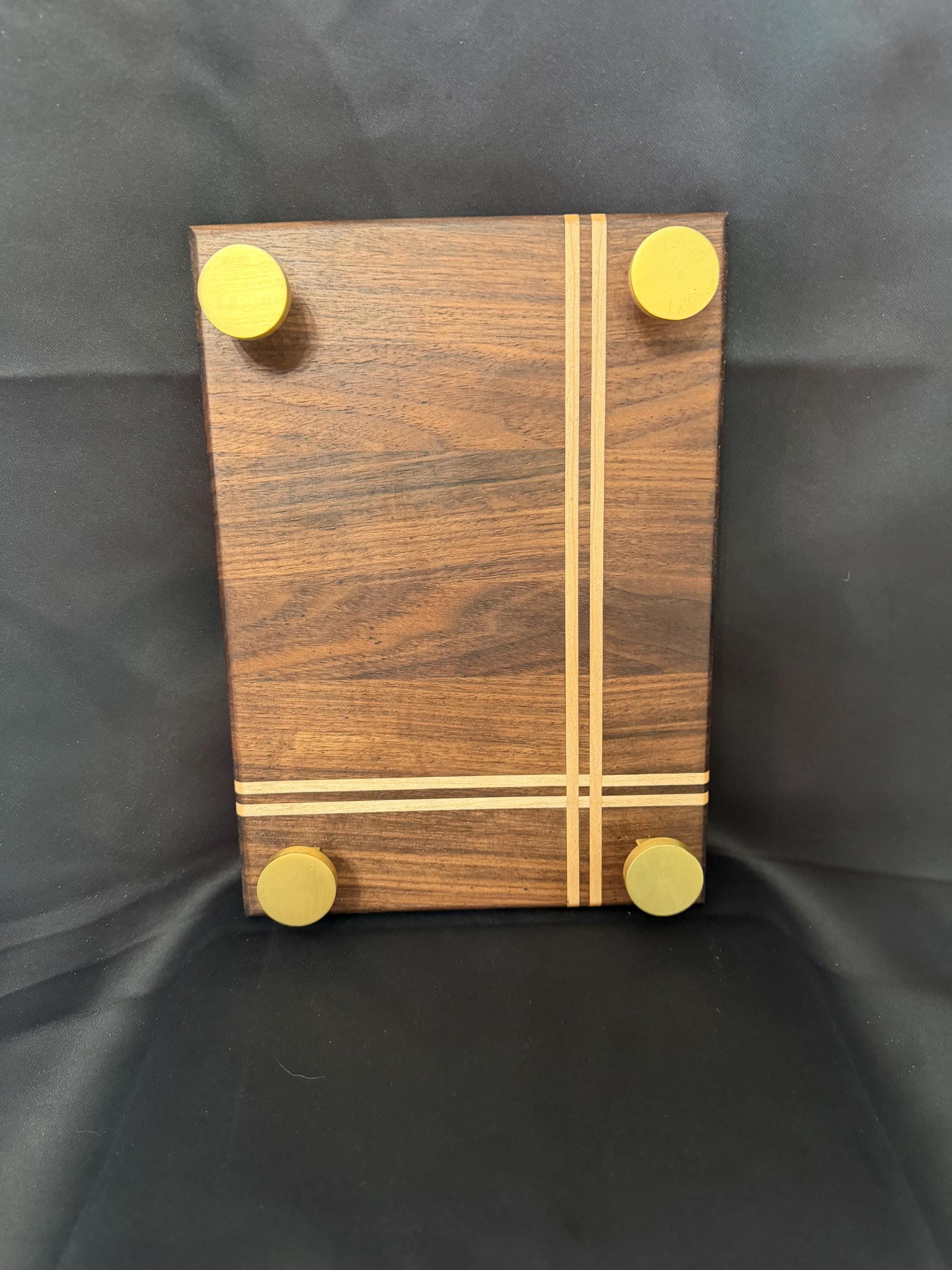 Handmade wooden centerpiece with maple detail.