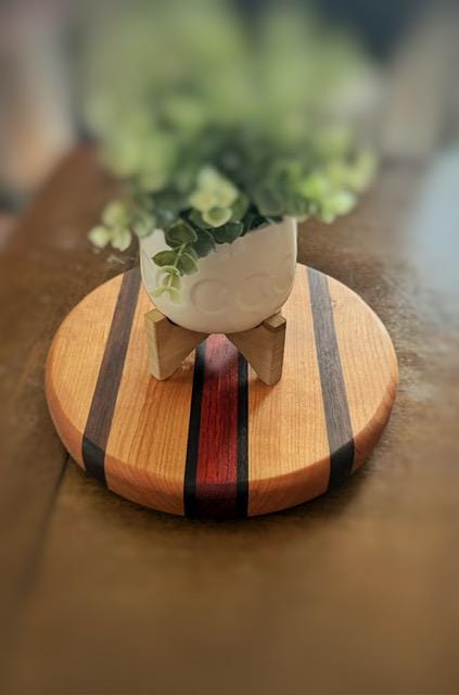 Handmade wooden round centerpiece