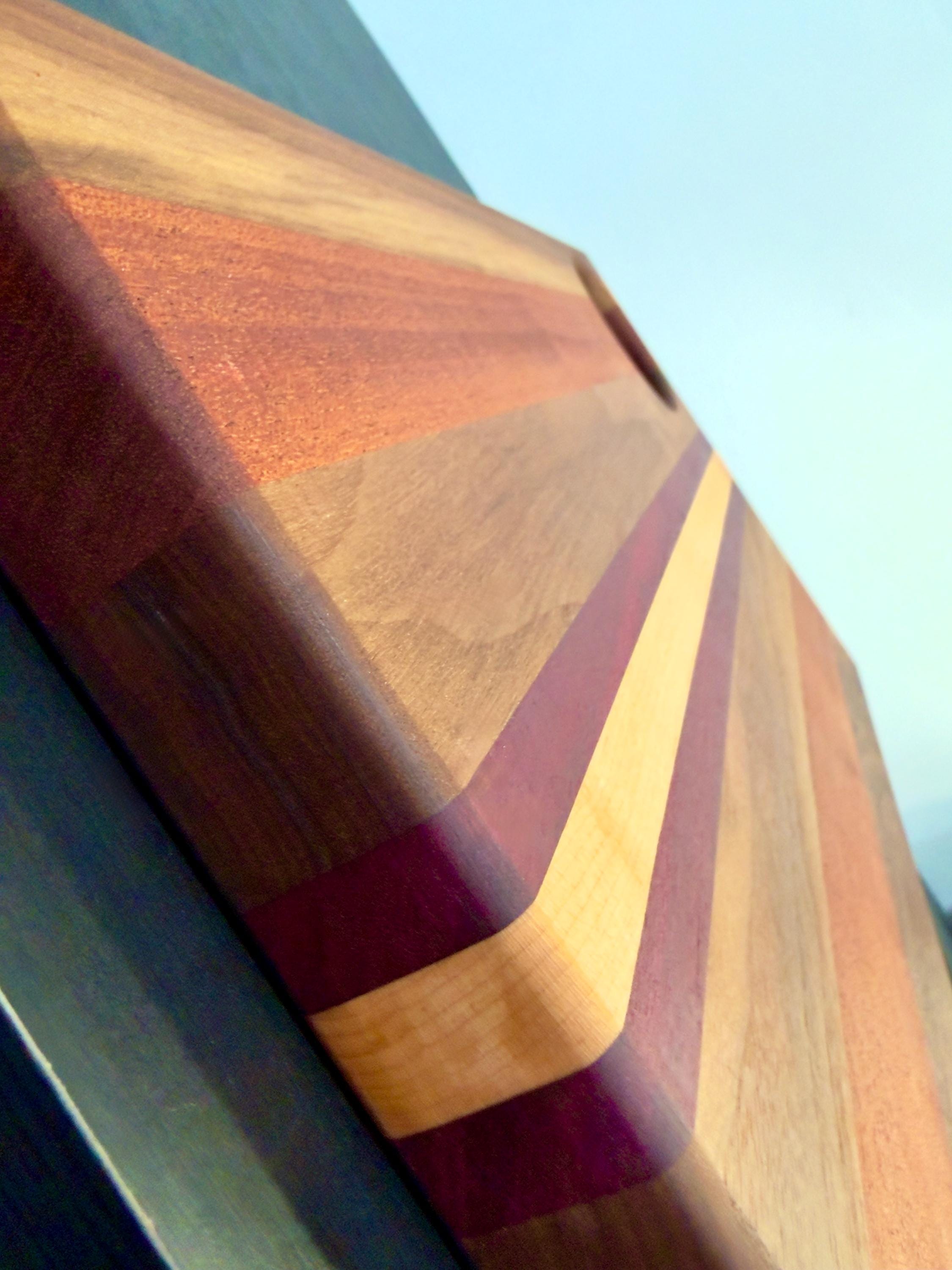 Walnut, Cherry, Maple, Purple Heart and Cameroon Mahogany Cutting board