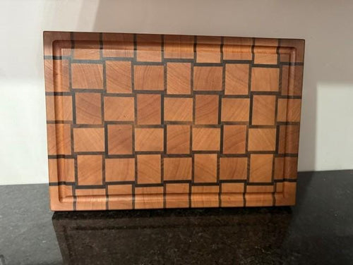 Cherry and Walnut Basket Weave Cutting board